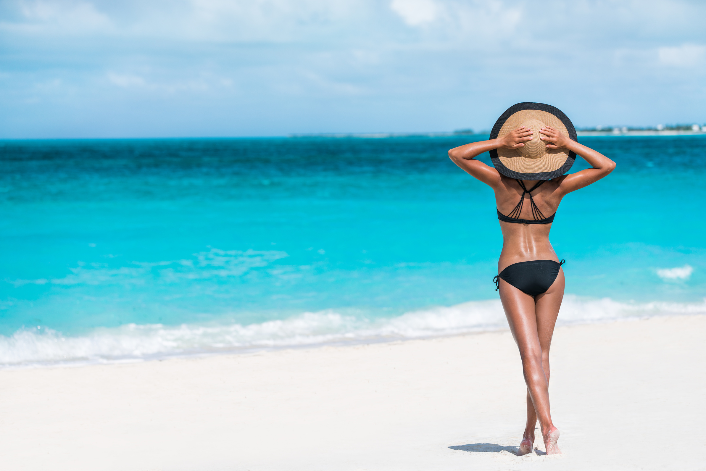 Carefree Woman on Beach